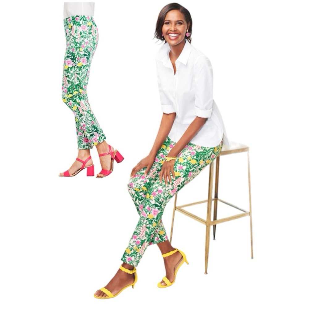 Talbots RSVP floral slim pant ankle Style # P181800600